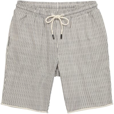 JP 1880 - Heren - bermuda sweatstof strepen elastische band tot 8XL - Off-white - Maat 3XL