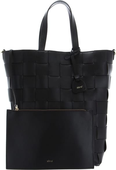 abro Leren Schoudertas Leather Artemide Shopper Chessboard Dark Brown Bruine