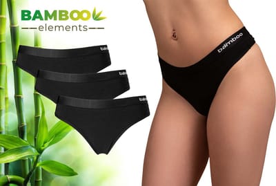 Bamboo - Ondergoed Dames - String - Bamboe - 3 Stuks - Zwart - Lingerie - Onderbroeken Dames - Dames Slips - Dames Ondergoed