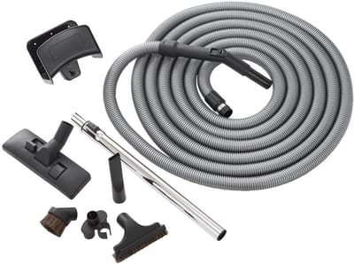 Slangset voor centrale stofzuiger met accessoires, slang zonder aan/uit, 9 m, geschikt voor vele merken