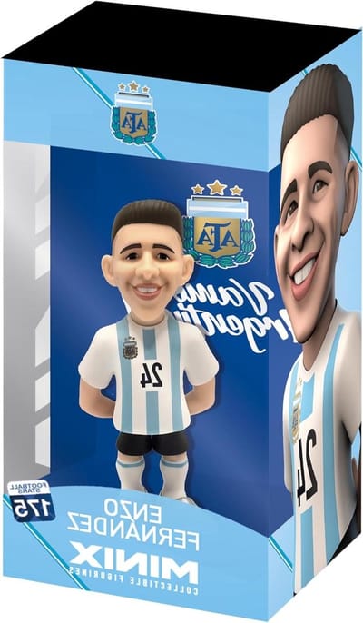 Voetbal Verzamelfiguur - Sportbeeldje Speler - Voetbal Verzamelen - Gedetailleerde Karikatuur - 12 cm - Blauw