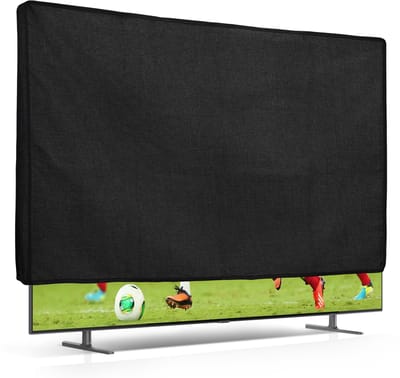 kwmobile linnen beschermhoes voor smart tv geschikt voor 65" TV hoes - Opvouwbare tv hoes - Televisie cover in zwart