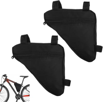 Fietstassen - 2 Stuks - Driehoek Fietsframetassen - Waterdicht Fietstas - Fietsaccessoires - Fietsaccessoirestassen - voor telefoon, portemonnee, sleutels, gereedschap - voor racefiets, MTB, forenzenfiets - Zwart