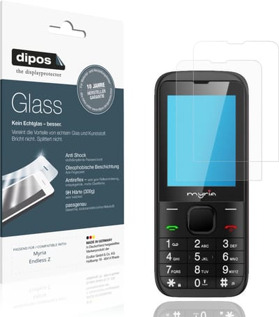 dipos – 2x Matte Pantserfolie geschikt voor Myria Endless Z | 9H Screenprotector