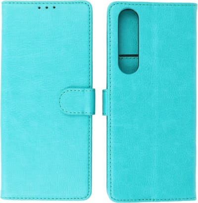 Sony Xperia 1 III Hoesje - Book Case Telefoonhoesje - Kaarthouder Portemonnee Hoesje - Wallet Case - Groen
