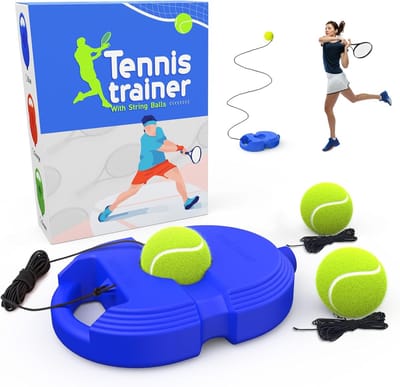 Tennis Trainingsapparaat met Stevige Basis en 3 Tennisballen - Solotraining & Oefenhulp
