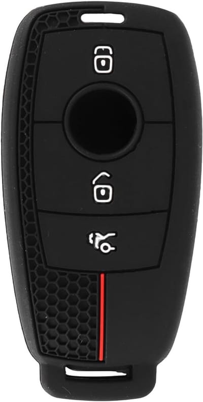 Duurzame siliconen afstandsbediening hoes voor Mercedes met 3 knoppen, geschikt voor A, C, E, S, GLC, GLE, GLS, CLA, W205, W213, W177, X167 en W222 modellen