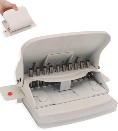 JHUBERS- Envelopperforator 10 Gaten - Papier Pons - Ambachtelijke Punch - Metalen Perforator - Positioneringskolomlinialen - Scherpe Rand - Papierpons