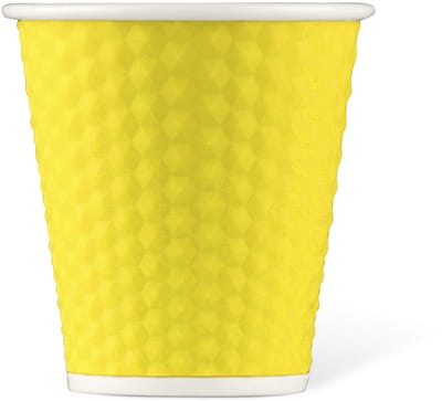 Les Artistes Paris Beker porselein 180ml - met siliconen grip honingraat - Yellow Glossy - LP-A1128