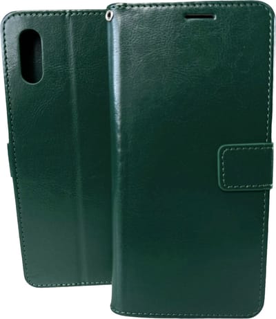 Bookcase Geschikt voor: Xiaomi Redmi 9A / Xiaomi Redmi 9AT - Groen - portemonee hoesje