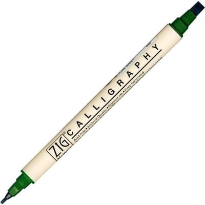 Zig Calligraphy Dual Tip 2mm & 5mm - Evergreen