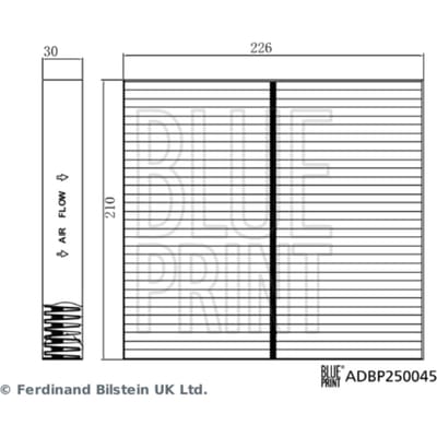 Cabinefilter BLUE PRINT ADBP250045