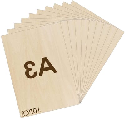 10x A3 Plywood Platen 2mm voor DIY Houtbewerking, Laserbewerking, Pyrografie en Modelbouw - Perfect voor Creatieve Projecten en Geschenken - 420x300mm