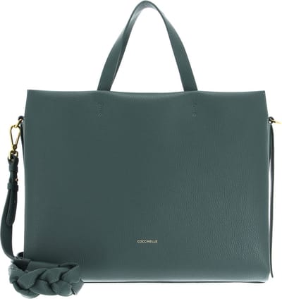 COCCINELLE Leren Handtas Schoudertas Boheme Handbag Grained Leather Kale Green Groen