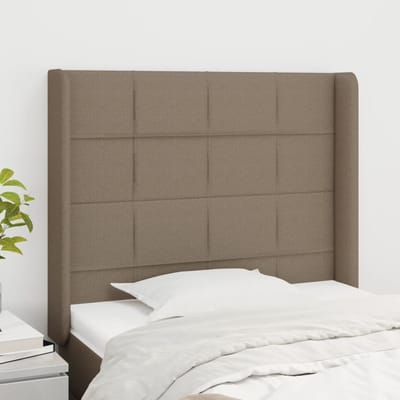 vidaXL - Hoofdbord - met - randen - 83x16x118/128 - cm - stof - taupe