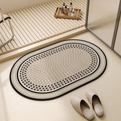 Duitse lichte luxe badkamerdeur sterk absorberende mat toilet diatomeeënaarde vloermat toilet antislip voetpad sneldrogend tapijt 40x60cm15.7x23.6in white