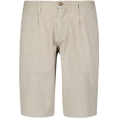 No Excess Short Chino Garment Dyed Allover Printed Stripes Cement Maat: W29 | Korte Broeken Outlet | Heren | Beige