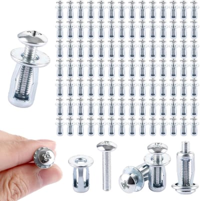 Dailygoods- Holle Wandpluggen Set van 100 - Metalen Pluggen - M4 x 20 - Robuuste Spreidpluggen - Verzinkt Koolstofstaal - Betrouwbare Bevestiging - Metalen Ankers