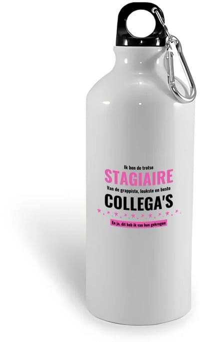 Hacebo® - ik ben de trotste stagiaire van de grappigste, leukste en beste collega's, en ja dit heb ik van hun gekregen waterfles - de trotste stagiaire - collega's - werknemers - verjaardagscadeau - verjaardag - water fles - 400ML