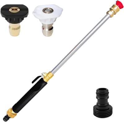 Tuinslang Reinigingspistool - Power Waslans Sproeikop - Buiten Reinigen - Boost Technologie - 44 x 4 x 6 cm - Zwart