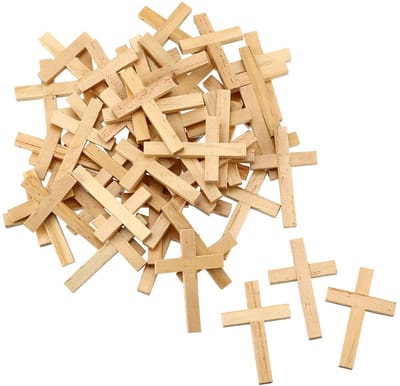 Houten kruisjes hangers, mini kruisjes voor knutselwerk, sieraden maken, klein