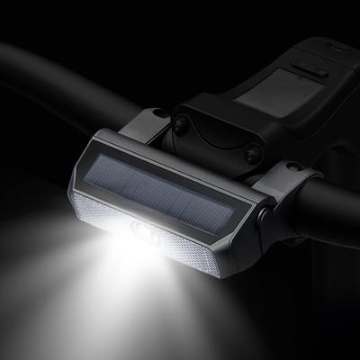 VHV - Scooter Fietsverlichting Voorlicht - Solar LED Voorlicht Fiets voor Nacht Rijden - 300 mAh accu, slimme sensor - voor Fiets, Elektrische Step, Skateboard en Avondritten