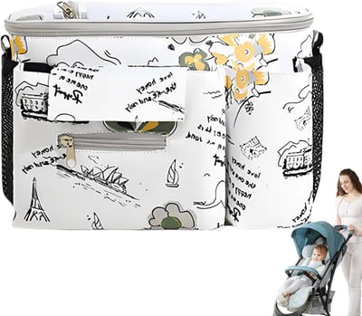 Kinderwagen Organizer - Opbergtas - Spullen Meenemen - Transparant Touchscherm - 30 x 20 x 18 cm - Kasteel