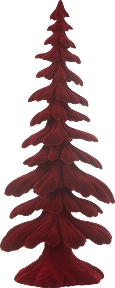 J-Line decoratie Denneboom - fluwee/polyresin - rood - large