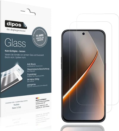 dipos – 2x Pantserfolie geschikt voor Nubia Neo 5 5G | 9H Screenprotector