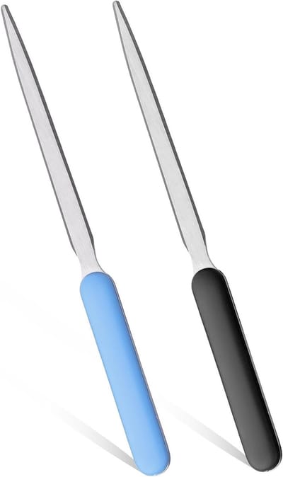 Set van 2 Lichtgewicht Briefopeners van Roestvrij Staal voor Thuis en Kantoor, Perfect voor Enveloppen en Poststukken (19 cm)