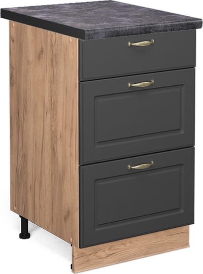 Vicco Fame-Line Keukenonderkast – 50 cm, WB Antraciet Antraciet-goud
