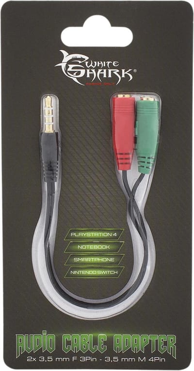 White Shark - WS-354P-2X35 - Headset Audio Jack 3.5mm Splitter - 1x Male naar 2x Female