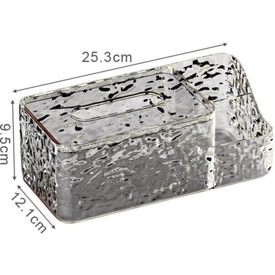 Woonkamer Bureau Tissuebox Waterrimpel Helder Plastic Tissue Opbergdoos Multifunctionele Afstandsbediening Houder Tissuebox gray