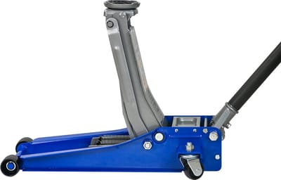 OKWISH Garagekrik – Dubbele Pomp – 3 Ton – Staal En Aluminium – Blauw Zilver – 75 Tot 505 Mm – Met Zwenkwielen