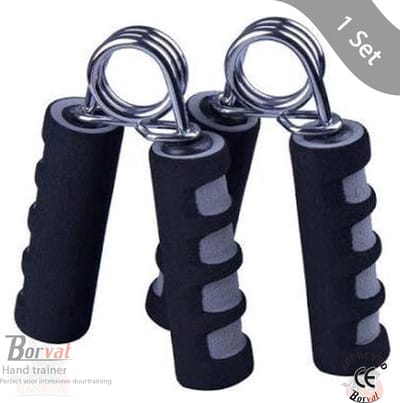 Borvat® Hand trainer - Grip trainer - Weerstand 15 kg - Voor kracht en training - Zwart/grijs