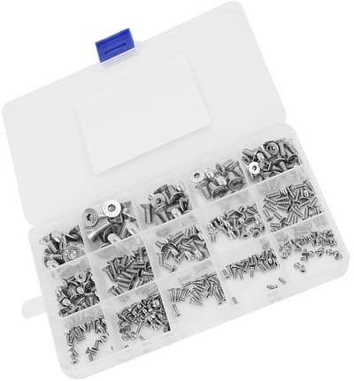 Dailygoods- Schroefset 320 Stuks - Roestvrij Staal M2-M6 - Platte Kop - Volledige Draad - Antislip - Gemakkelijk Op te Bergen - Boutset