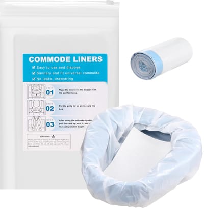 Dailygoods- Commodevoeringen met absorberende kussens - Wegwerp Commodevoeringen - Kussens - Medisch kwaliteit LDPE-kunststof - 20 zakken + 20 kussens - 52,8 cm x 40 cm - Bedpanliners