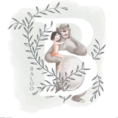 Disney Jungle Boek Baloo - Art Collector Print 30x30 cm