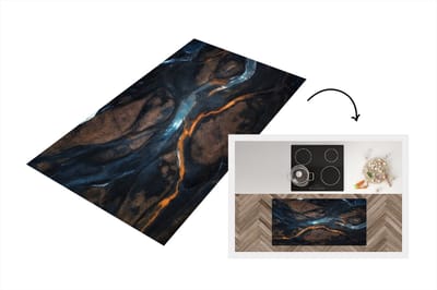 Keukenloper - Loper keuken - Luchtfoto met uitzicht op het blauwe water van een rivier - 120x60 cm - Keukenloper vinyl