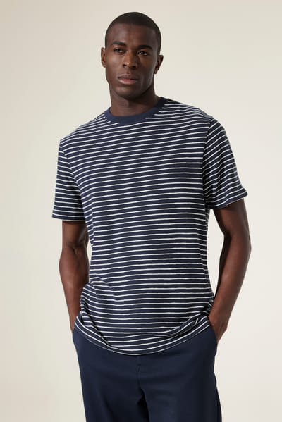 GARCIA Heren Effen T-shirt Blauw Korte mouw