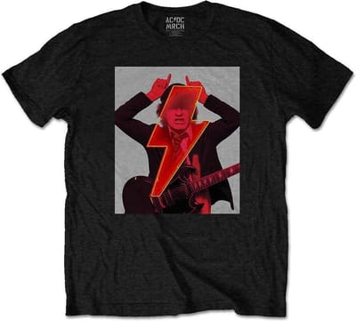 AC/DC - Angus Finger Horns Heren T-shirt - S - Zwart