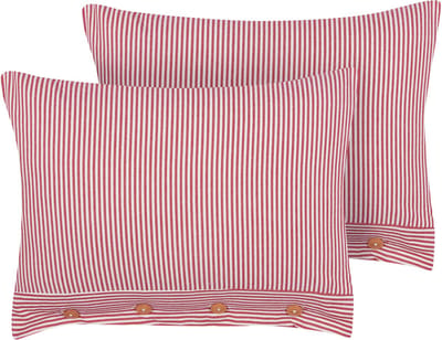 AALITA - Sierkussen set van 2 - Rood/Wit - 40 x 60 cm - Katoen