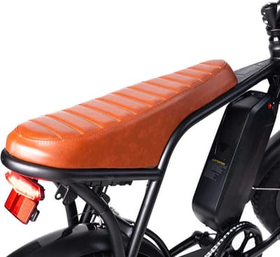 Zadel Bruin gestreept voor alle fatbike merk Ouxi of Qmwheel - V20 - H9 - V8 -