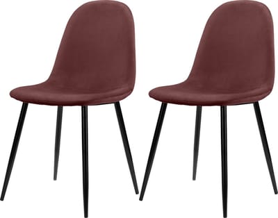 Monza-Eetkamerstoelen - Set van 2 - Rose Fluweel