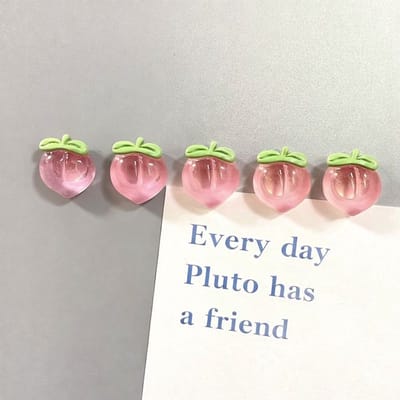 TLVX 5 stuks 3D Perzik Magneten / Leuke Koelkastmagneten / Foto Magneet Fruit / Whiteboard / Speel- en Leer / School / Peach Magnet / Boodschappenlijst / Notitie / Memo Bord / Kantoor / Schoolbord / Magnetisch / Kleine Roze Magneetjes