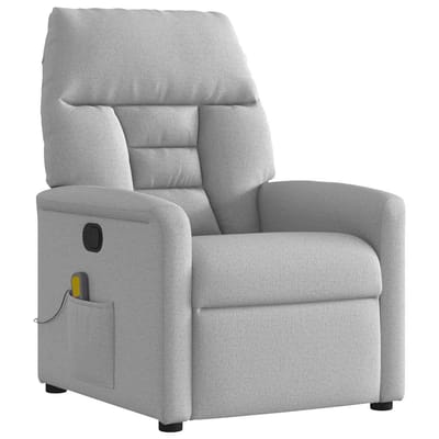 vidaXL - Massagestoel - verstelbaar - stof - wolk - grijs