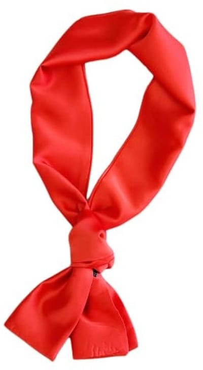 Rode Satijnen Sjaal Voor Dames, Lange Smalle Sjaal Van Satijn, Elegant Bandana Voor Vrouwen, Bruiloft,Feest, Carnaval, Herfst Winter Accessoire (Rood, 14x145 cm)