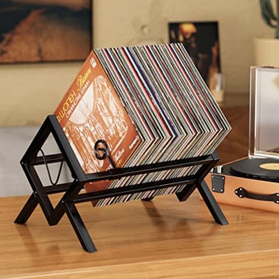 Vinyl Record Opslag Houder voor 80-100 Platen - Metalen Record Organizer