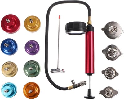 Koelsysteem Tester - Drukapparaat - Auto Onderhoud - 14-delige Set - 0-2.5 Bar - Zwart Rood
