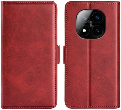 MobyDefend Hoesje - Geschikt voor Xiaomi Redmi Note 14 Pro Plus - Luxe Wallet Book Case (Sluiting Zijkant) - Rood